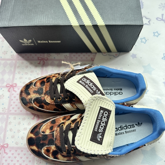 adidas Shoes - adidas x Wales Bonner Samba Leopard Print Pony Hair Low-Top Sneakers